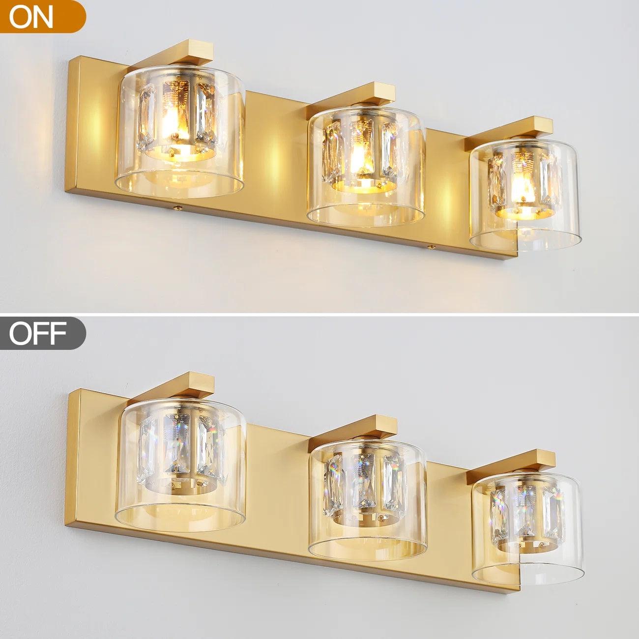 Kolt Modern 3-Light Bathroom Vanity Light Fixture - Brushed Nickel Finish for Bathroom, Powder Room & Dressing Area Lighting