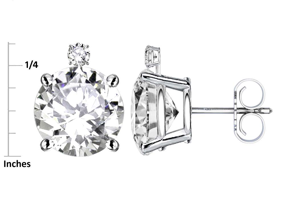 14K Gold Round 7mm Stud Earrings with Accent Stone - Elegant Star K Jewelry for Women | Perfect for Everyday Wear, Parties & Special Occasions
