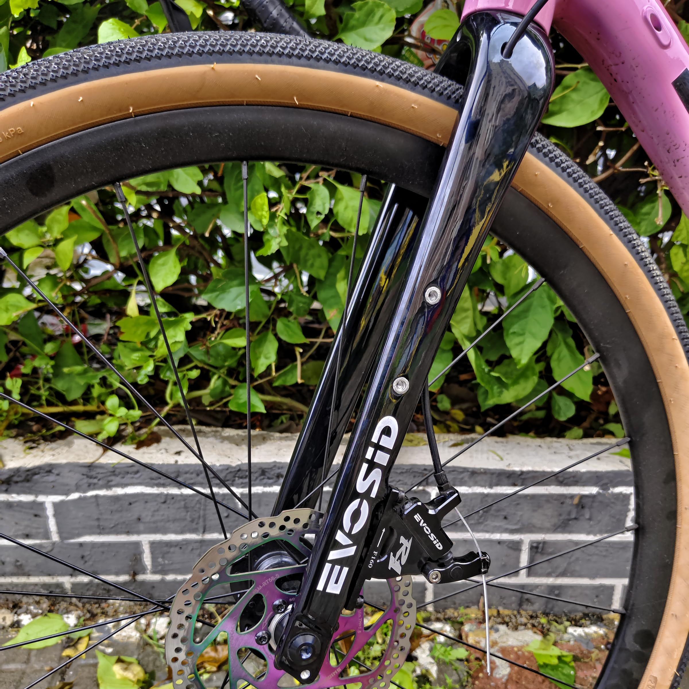 Premium Full Carbon Fiber Gravel Bike Fork - 28.6mm Disc Brake Compatible, 700x45C Thru Axle (12x100mm), V-Brake Ready - Ideal for Road Cycling, Adventure Racing & Bikepacking