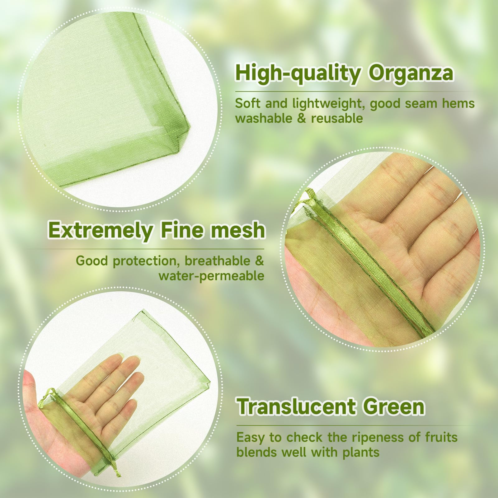 KINGLAKE 100PCS 6x9 Inches Fruit Protection Bags - Breathable Mesh Bags for Fruit Trees, Vegetables & Plants - Prevent Pests & Birds - Ideal for Apples, Peaches, Pears & Garden Produce - Perfect for Home Gardening & Orchard Use