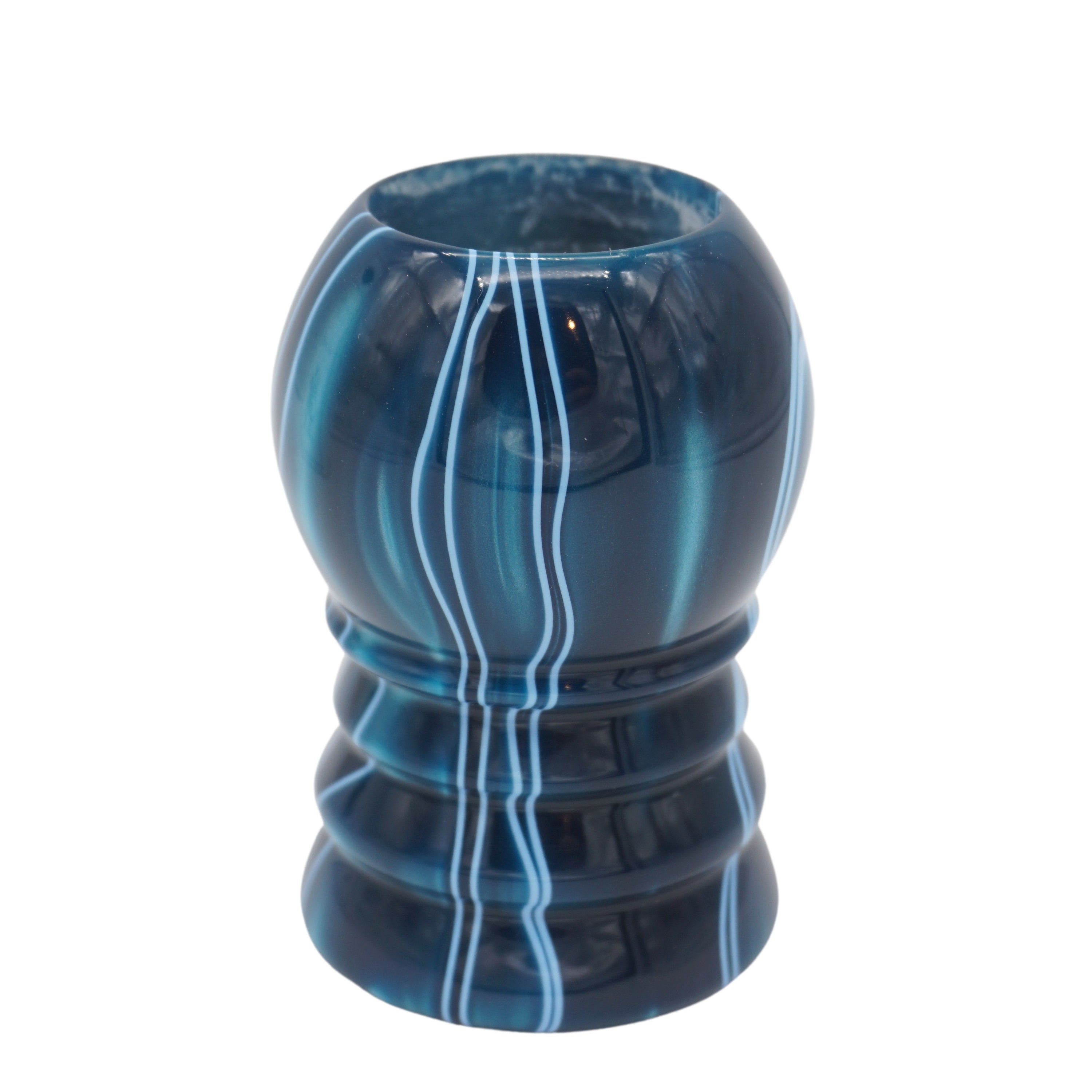 Premium Ocean Waves Handcrafted Shaving Brush Handle - Fits 24mm & 26mm Knots - Perfect for Wet Shaving, Grooming Kits & Luxury Bathroom Accessories