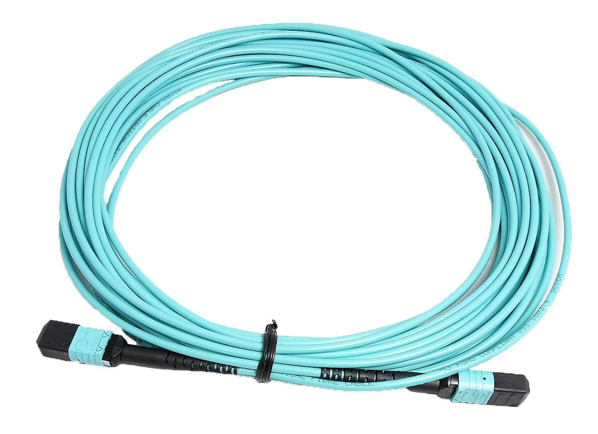 Ultra Spec MTP 100Gb 50/125 OM3 Multimode Fiber Optic Cable Plenum (OFNP) 24 Fiber - 1 Meter Female to Female Type B - High-Speed Data Center & Server Room Connectivity Solution