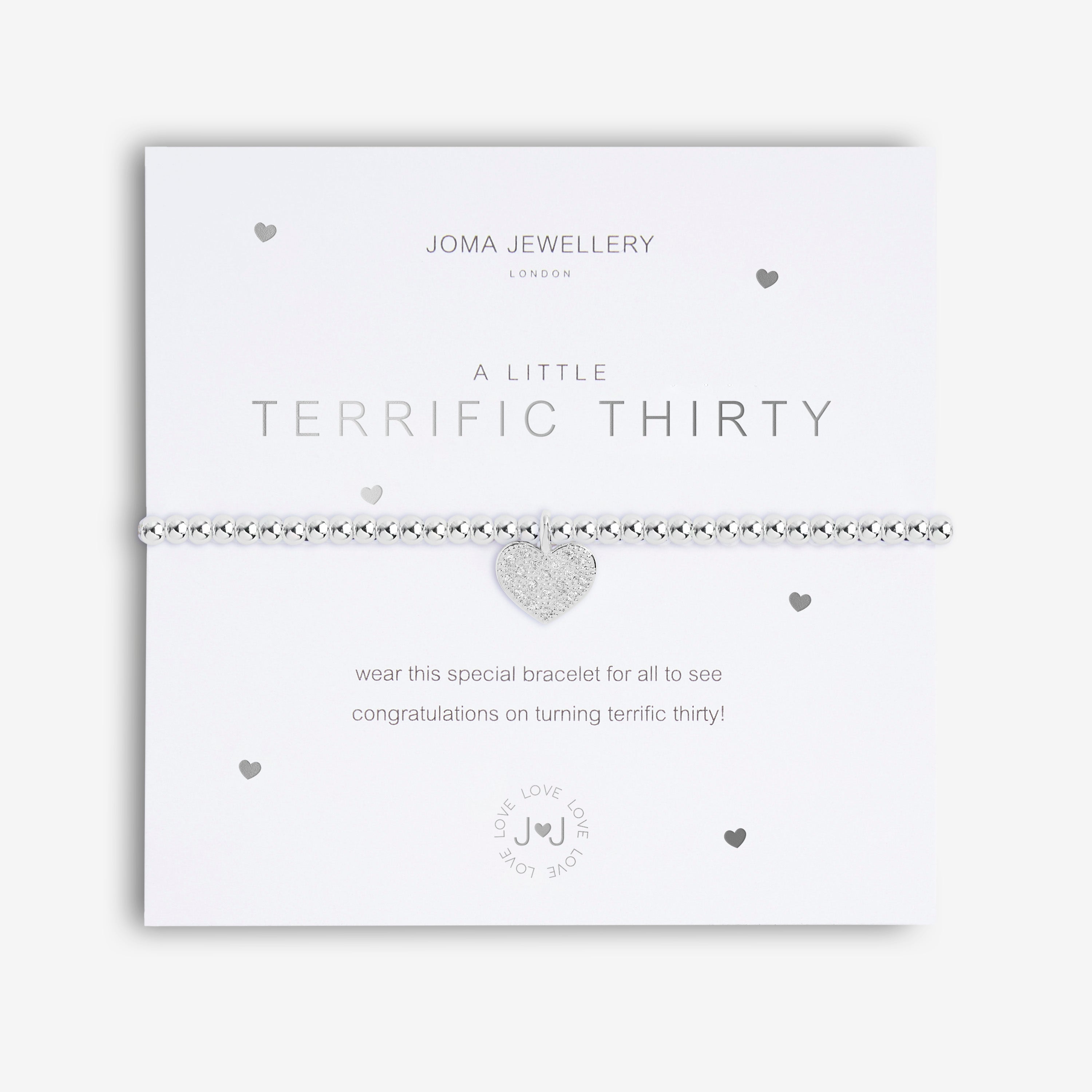 Joma Jewellery Bracelet - A Little Terrific Thirty | Elegant Beaded Charm Bracelet for Women | Perfect for Birthdays, Anniversaries & Everyday Wear