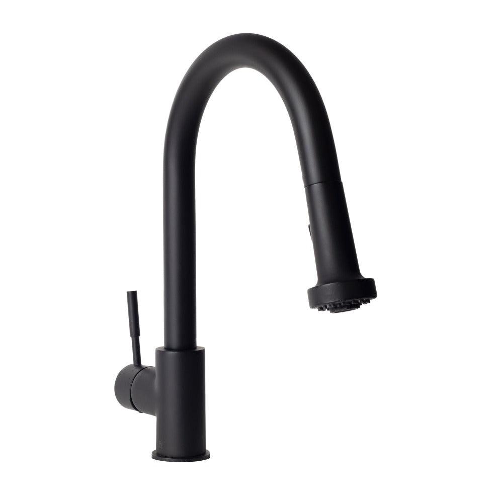 ZLINE Monet Matte Black Pull Down Single Handle Kitchen Faucet - Modern High Arc Design for Easy Cleaning | Perfect for Farmhouse, Commercial & Residential Kitchens (MON KF MB)