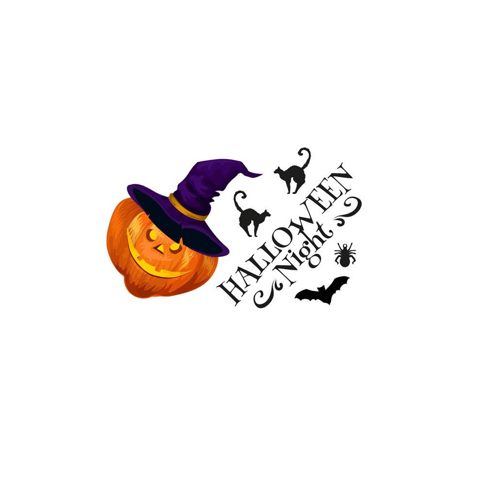Halloween Wall & Window Stickers - Colorful Home Decor Decals for Living Room, Kitchen, Bedroom - Party Background Decorations for Girls & Kids - Waterproof Removable Vinyl Stickers (Multicolor, One Size) - Perfect for Halloween Parties, Home Decor, Seasonal Celebrations & Photo Backdrops