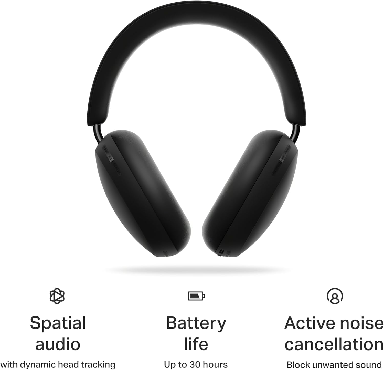 Sonos Ace Wireless Bluetooth Headphones with Active Noise Cancelling, 30-Hour Battery Life, Spatial Audio & Dynamic Head Tracking - Perfect for Travel, Workouts & Commuting - Black
