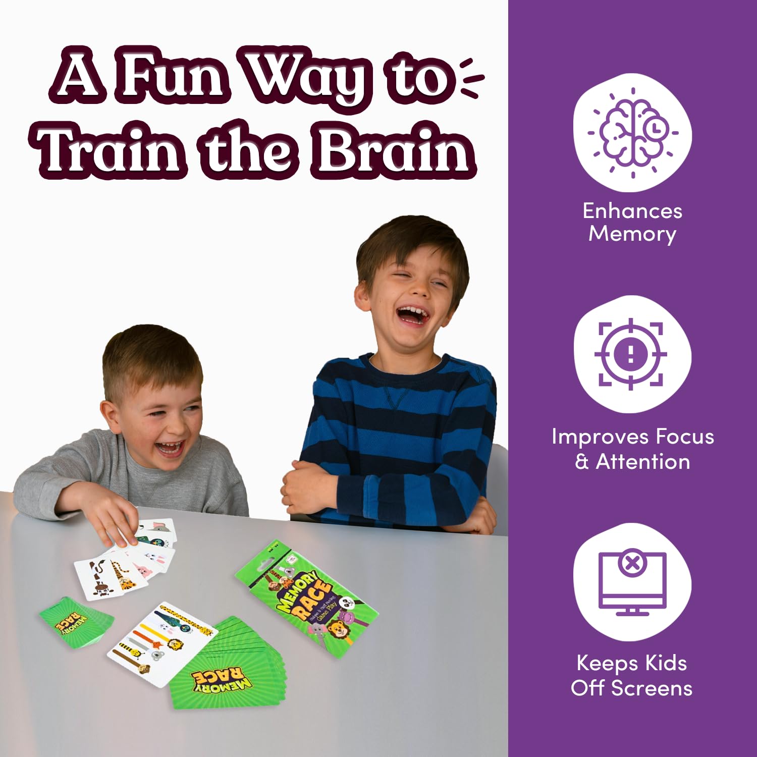 Memory Race Card Game by Trunkworks - Fun Family Travel Game for Kids Ages 5+ | Enhances Memory & Focus Skills | Perfect for Road Trips, Camping & Indoor Play
