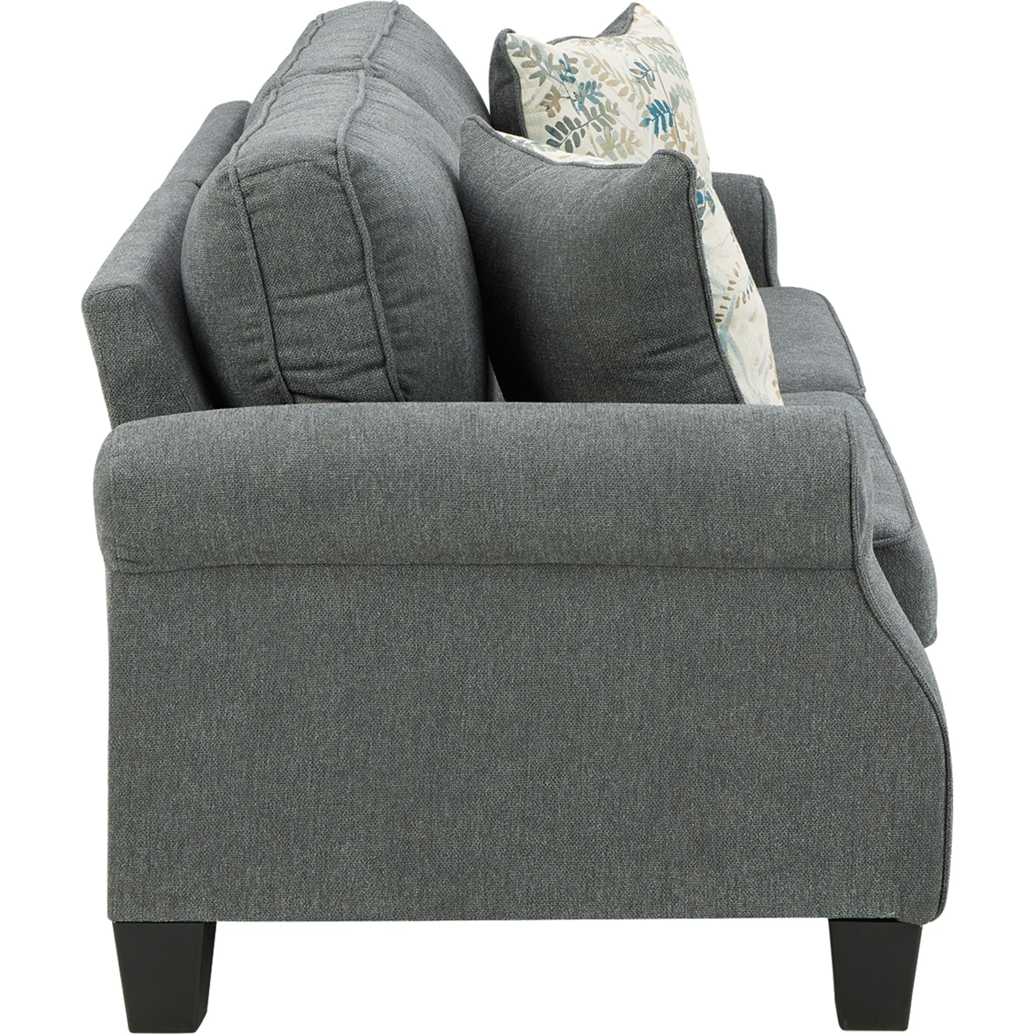 Alessio Modern Charcoal Gray Sofa - Comfortable 3-Seater Couch for Living Room, Lounge & Office
