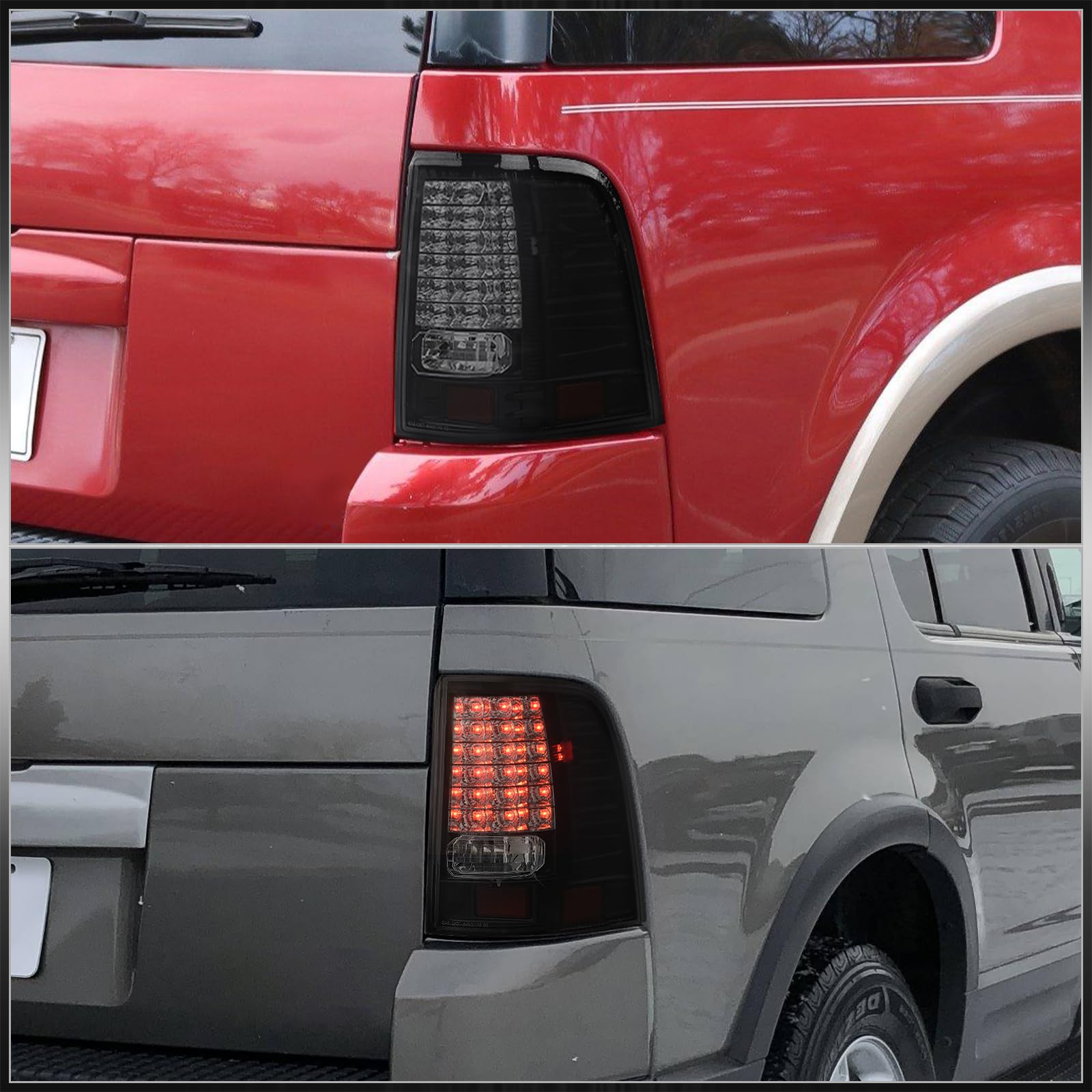 AJP Distributors LED Tail Lights Brake Stop Signal Lamps - Left & Right Pair for Ford Explorer 2002-2005 - Direct Replacement & Upgrade - Enhanced Visibility & Safety for Night Driving & Off-Road Adventures