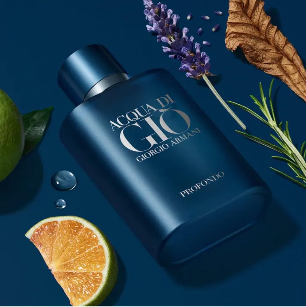 Giorgio Armani Acqua Di Gio Profondo Men's Cologne - 4.2 oz Eau De Parfum Spray | Fresh Aquatic Scent for Day & Night Wear | Perfect for Work, Date Night & Special Occasions