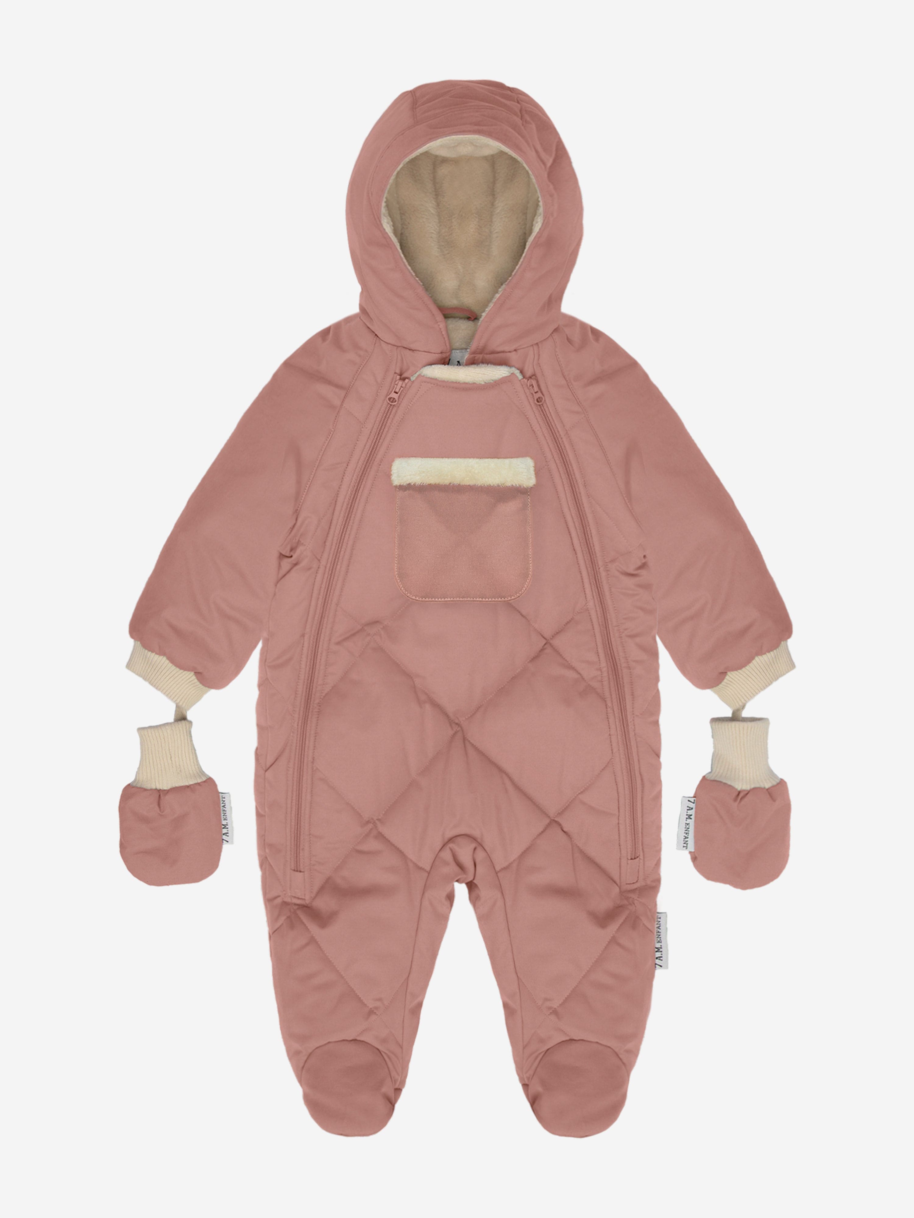 7AM Enfant Benji Pink Baby Girls Winter Snowsuit - Warm & Waterproof Outerwear for Toddlers - Perfect for Snow Play, Sledding & Cold Weather Adventures