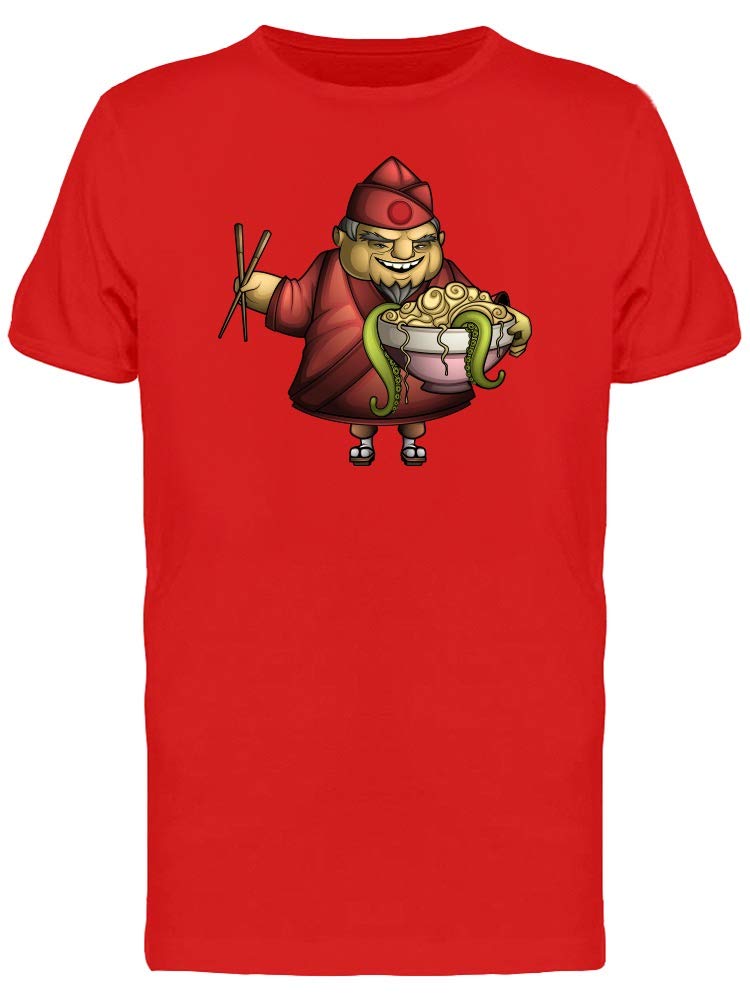 Japanese Chef with Food Bowl Graphic T-Shirt for Men - Casual Wear & Anime Lover Gift