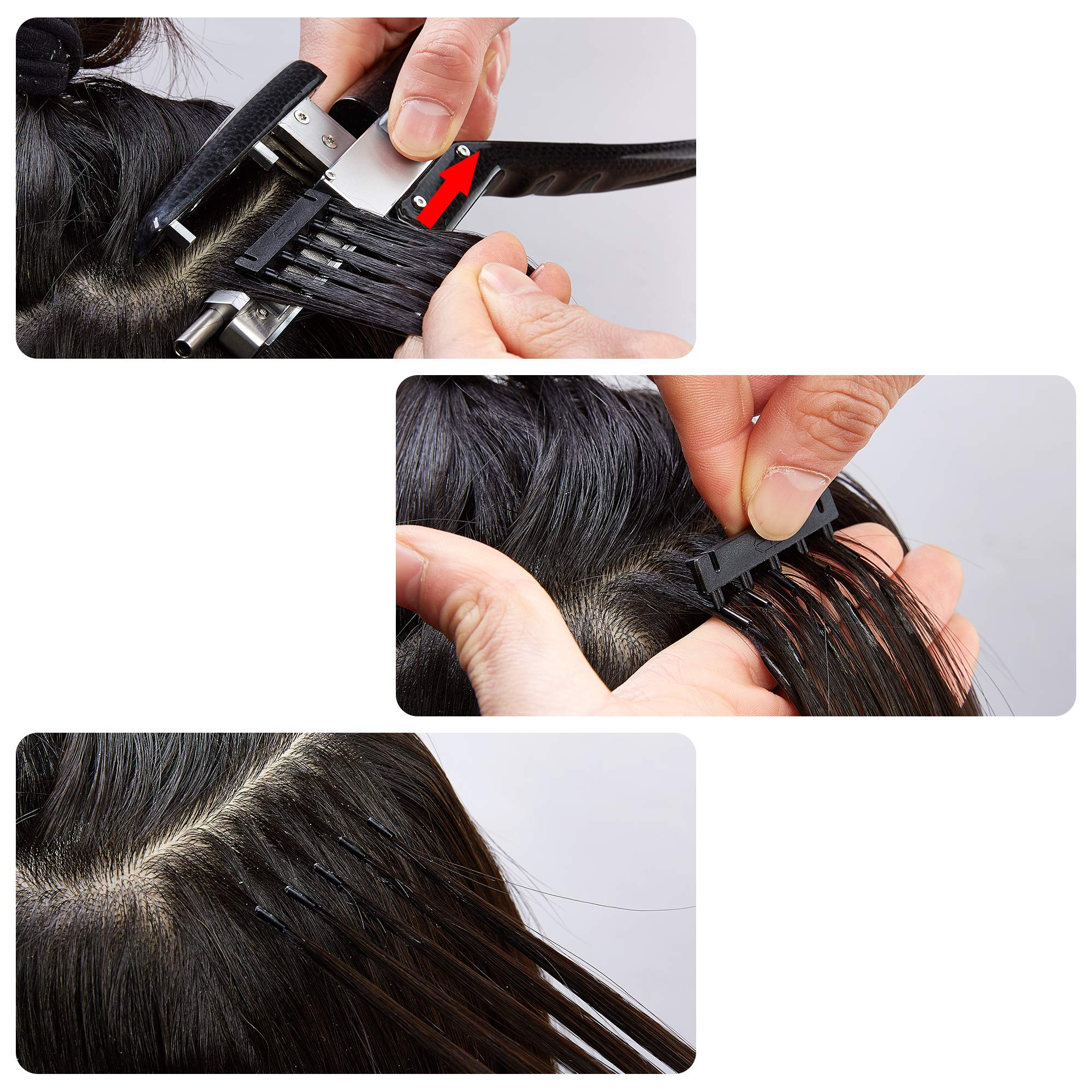 6D Hair Extensions Machine Kit - 2nd Gen No-Trace Human Hair Extension Tool with Carbon Fiber Technology | Professional Salon & Home Hair Styling Solution