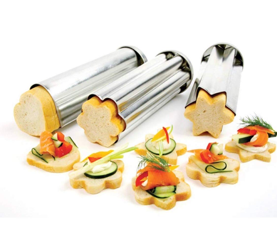 VillaWare Canape Bread Molds - Set of 4 Non-Stick Mini Loaf Pans for Perfect Tea Sandwiches, Appetizers & Party Finger Foods | Ideal for Baking, Entertaining & Holiday Gatherings