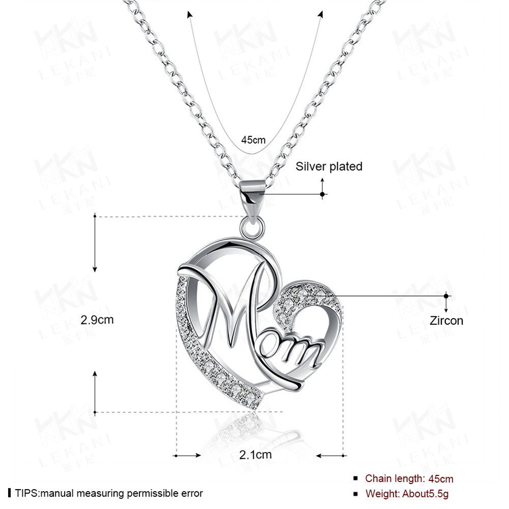 ShiQiao Sterling Silver Heart Pendant Necklace for Women - Thoughtful Birthday Gift for Mom, Mother's Day Present - Perfect for Special Occasions & Everyday Elegance