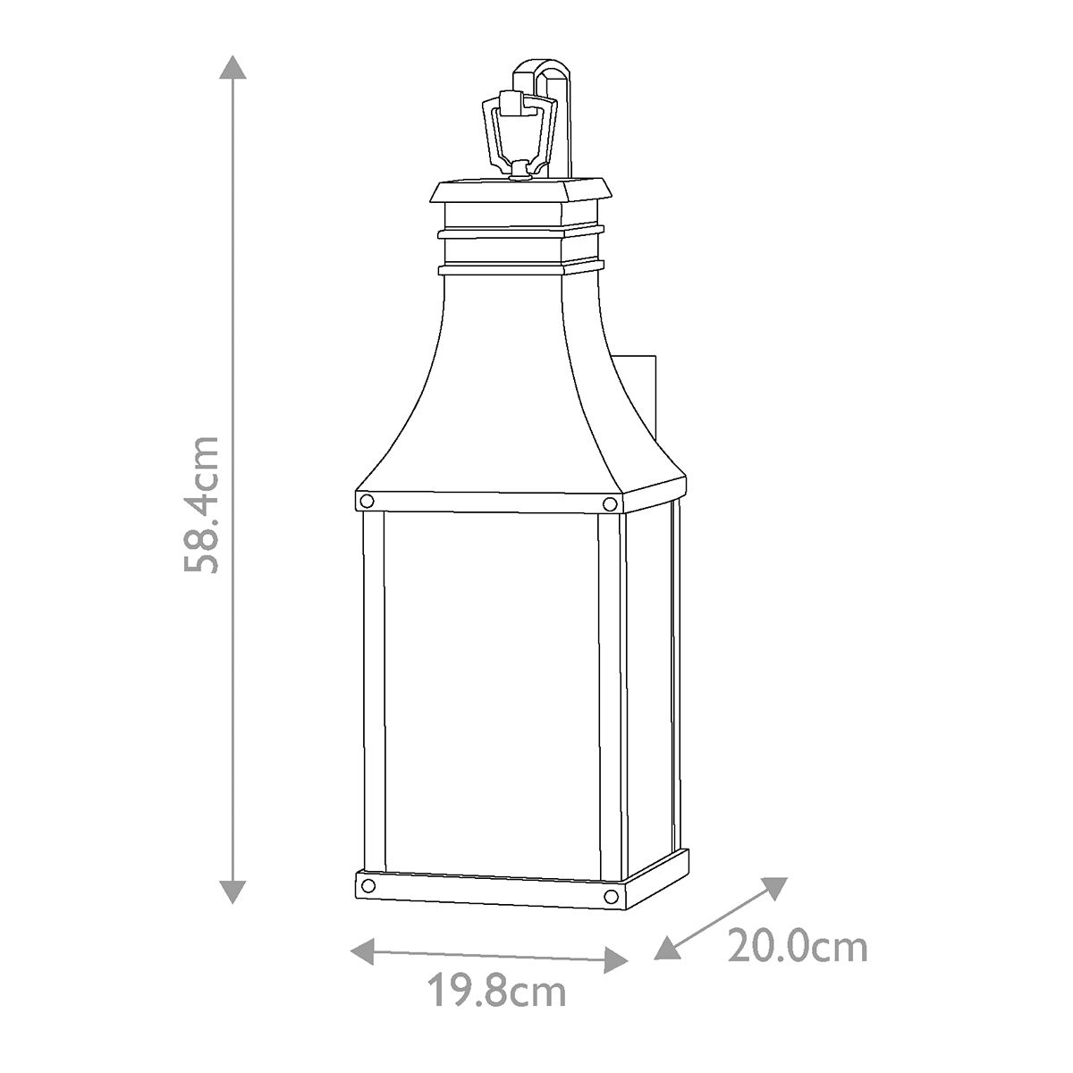 Beacon Hill 1/2lt Small/Medium Outdoor Wall Lantern - Museum Black E27 IP44 Waterproof - Perfect for Porch, Garden, and Patio Lighting
