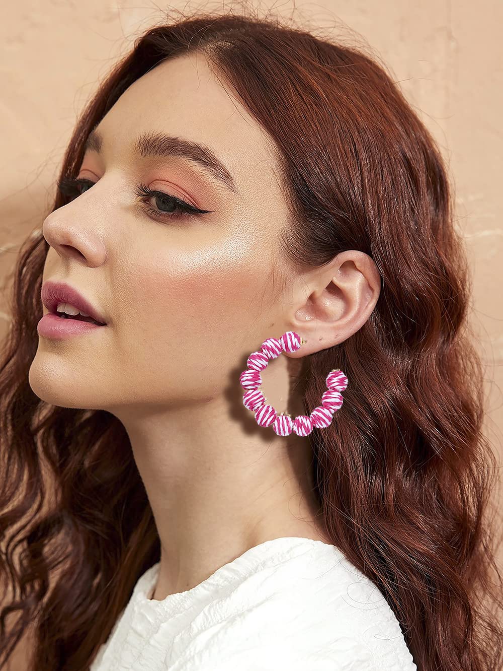4 Pairs Handwoven Rattan Earrings – Bohemian Geometric Statement Hoop, Straw Wicker Braid Drop Dangle Earrings for Women | Perfect for Summer, Beach, Festival & Boho Chic Outfits