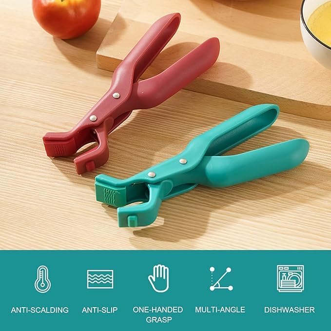 DREWIT STAR Anti-Scald Bowl Holder Clip - Heat-Resistant Kitchen Gripper for Hot Bowls, Plates & Pans - Secure Tongs Clamp for Safe Cooking & Serving - Perfect for Baking, Meal Prep & Dining