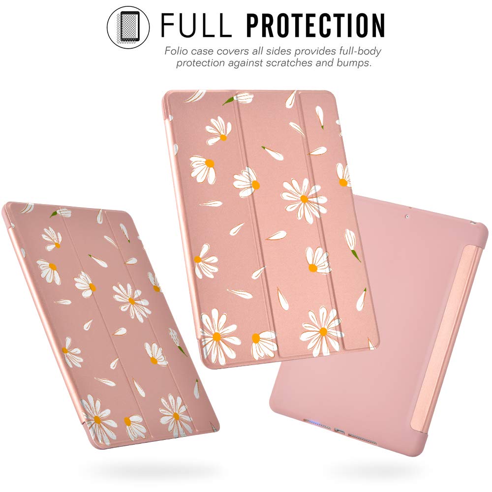 JOYLAND Daisy Floral iPad Case for iPad 8th/9th Generation (2020/2021 10.2