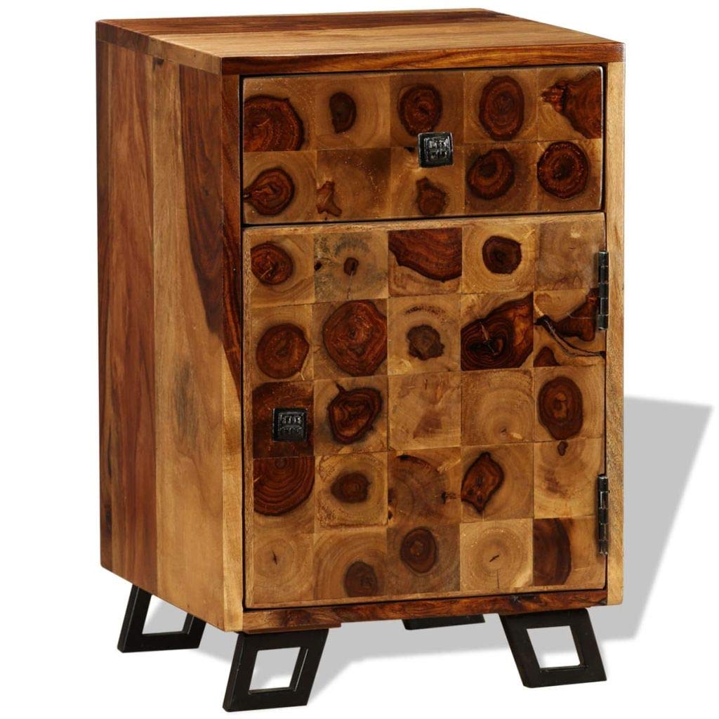 Solid Sheesham Wood Nightstand - 14.6