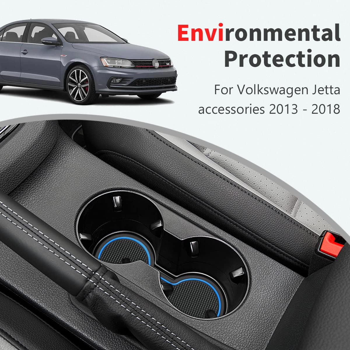 **Auovo Custom Fit Car Floor Mats for Volkswagen Jetta 2013-2018 - 10-Piece Set, Anti-Slip Dustproof Door & Cup Holder Liners, Interior Accessories (Blue) - Perfect for Daily Commute & Road Trips**
