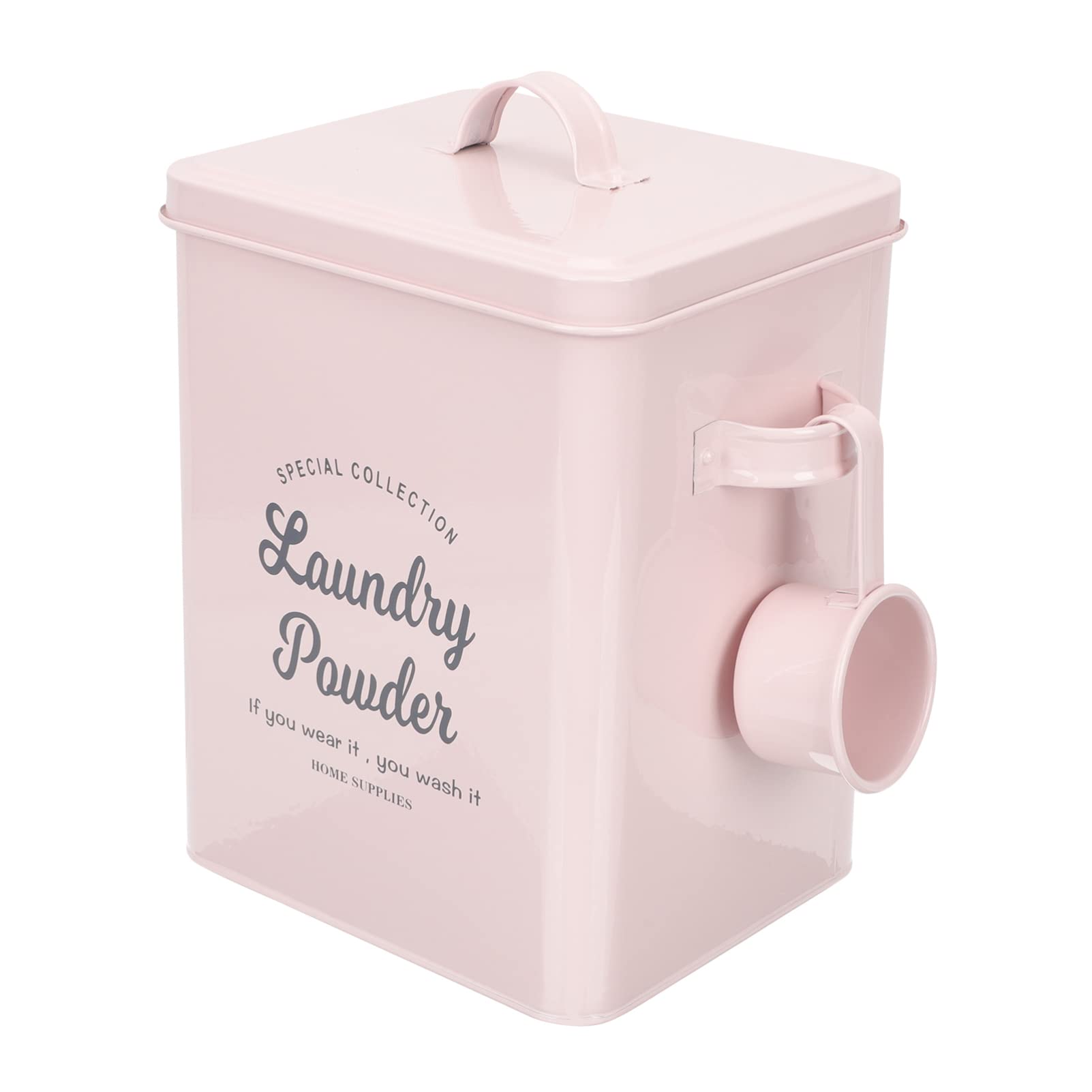 Farmhouse Metal Laundry Detergent Holder & Dryer Sheets Organizer - Rustic Laundry Powder Storage Canister with Lid - Perfect for Laundry Room Organization & Home Decor (White, 12oz) | Great for Storing Detergent Pods, Powder & Fabric Softener Sheets in Utility Rooms