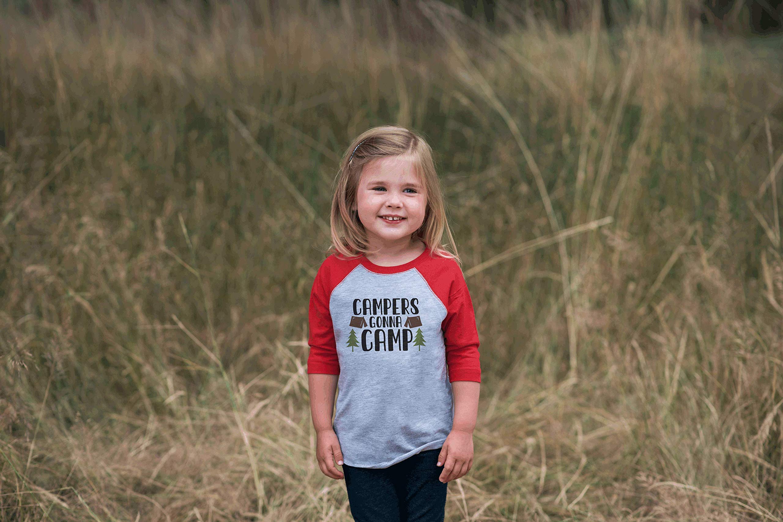 7 ate 9 Apparel Kids 'Campers Gonna Camp' Red T-Shirt - Fun Camping Outfit for Boys & Girls Outdoor Adventures