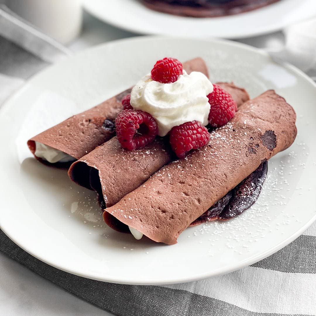 High Protein Gluten Free French Crepe Mix - Keto Friendly, Low Carb, 8g Protein per Serving, No Added Sugar - Perfect for Breakfast, Dessert & Keto Diet (Chocolate Flavor, Makes 24 Crepes)