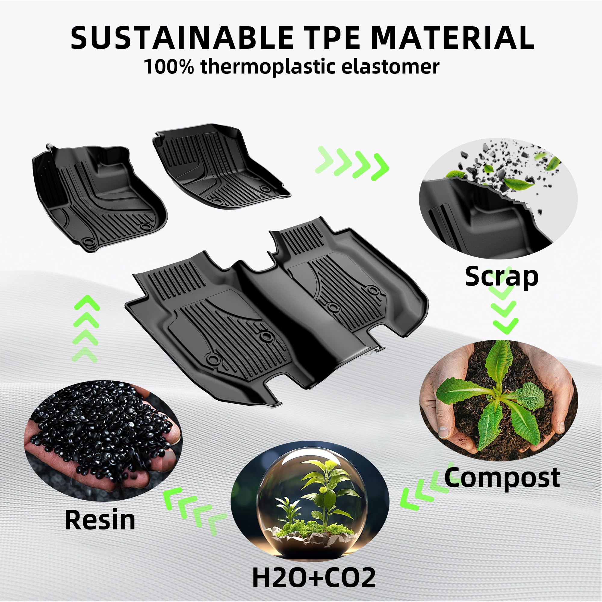 All Weather Floor Mats for 2016-2022 Honda HR-V - Anti-Skid Rubber Car Mats Liners 1st & 2nd Row Black - Perfect for Off-Road, Winter & Everyday Protection