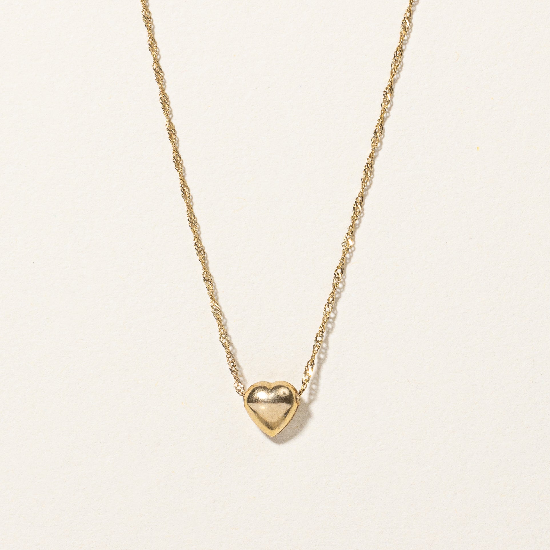 10k Yellow Gold Heart Pendant Necklace - 16 Inch Dainty Love Jewelry for Women | Perfect Gift for Valentine's Day, Anniversary & Special Occasions