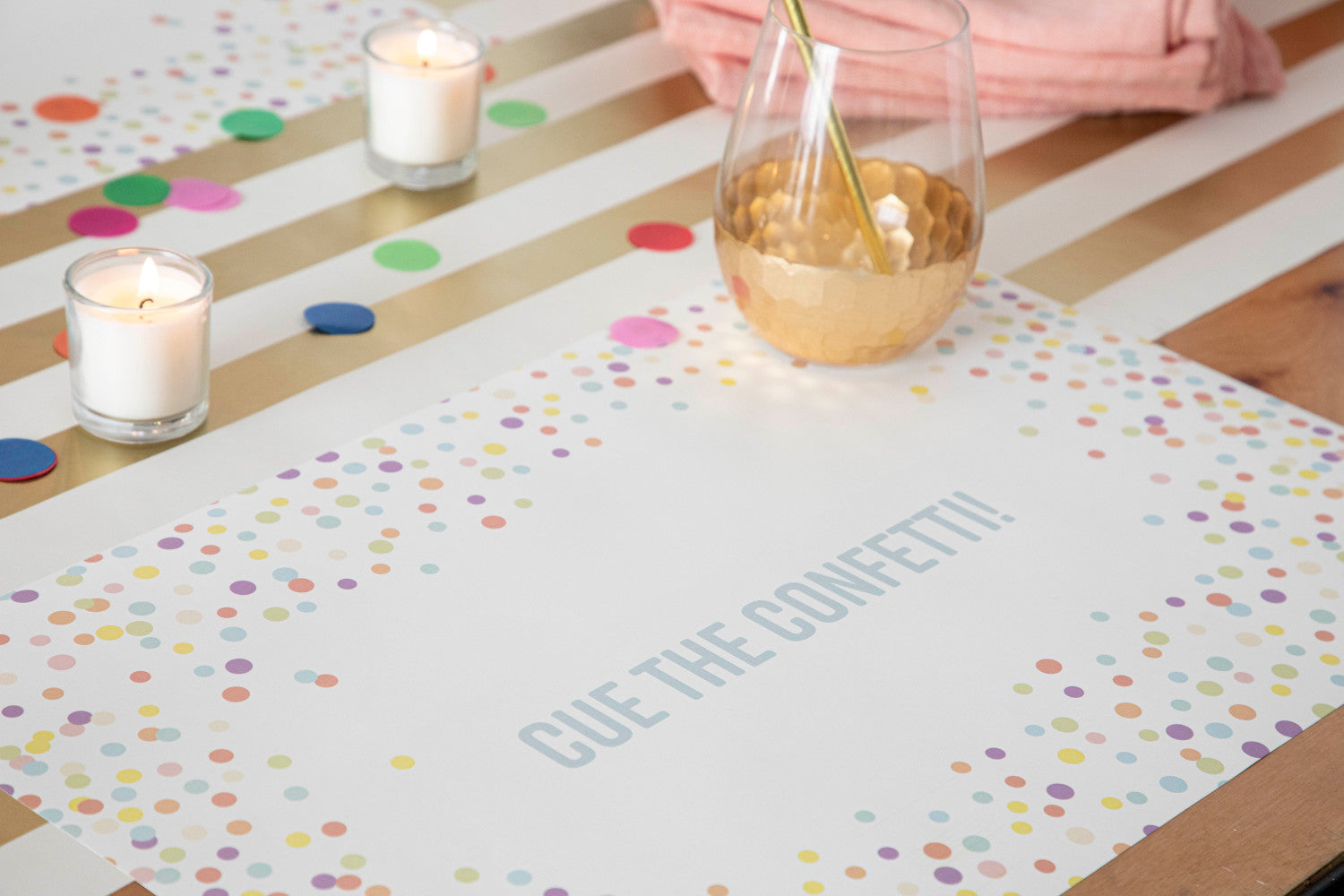 Personalized Confetti Sprinkles Placemat for Kids Birthday Party - Custom Name Table Mat for Dining, Celebrations & Photo Backdrops