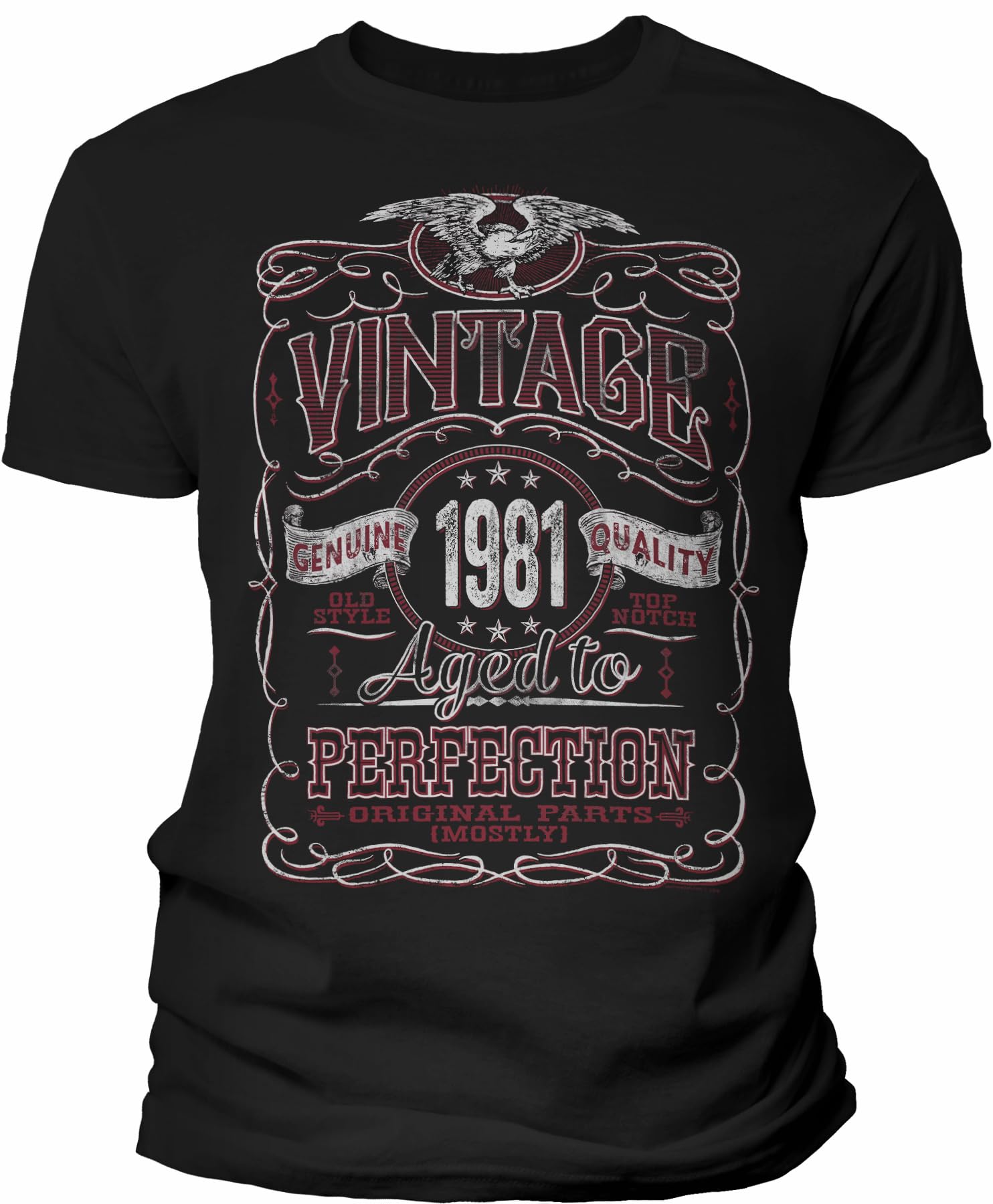 Vintage 1981 Aged to Perfection 44th Birthday Gift T-Shirt for Men - Funny 44 Year Old Birthday Present - Perfect for Parties & Celebrations