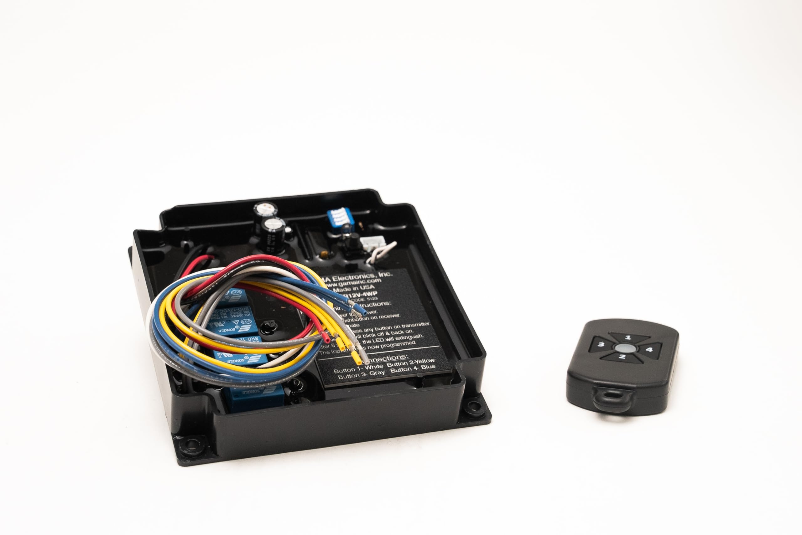 GAMA Electronics 4-Channel RF Remote Control Transmitter and Receiver Kit - Wireless Switch for Home Automation, Garage Doors, and DIY Projects