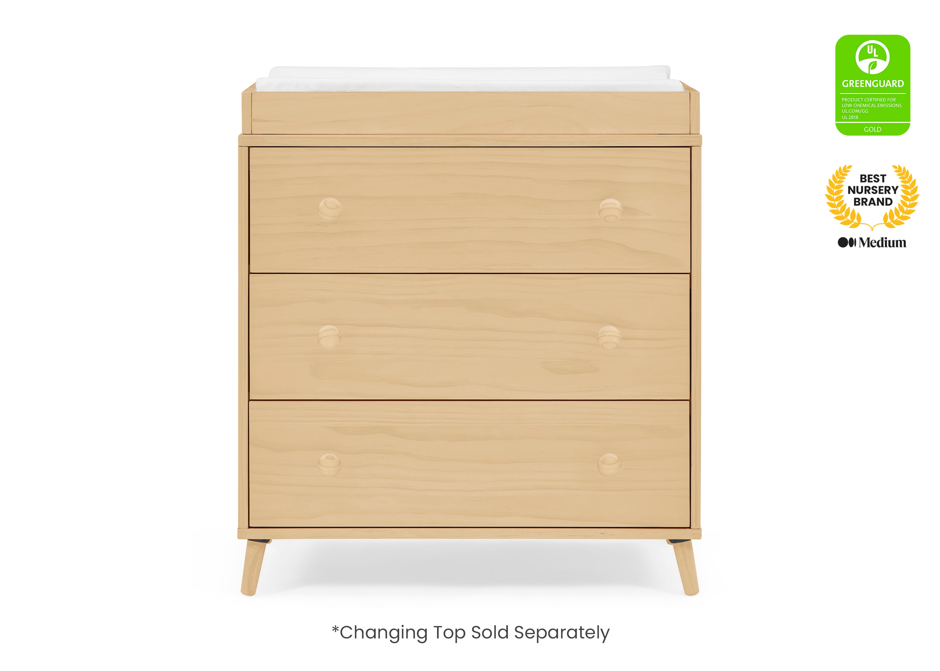 Jordan 3-Drawer Dresser with Interlocking Drawers - Sturdy Bedroom Storage Furniture for Clothes & Accessories | Perfect for Master Bedroom, Guest Room or Dorm Organization