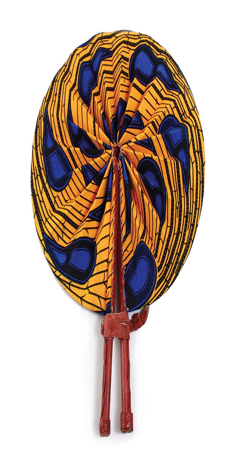 Handmade Orange Peacock Leather Folding Fan - Vintage Style Decorative Fan for Home Décor, Wedding, Photo Props & Cultural Events