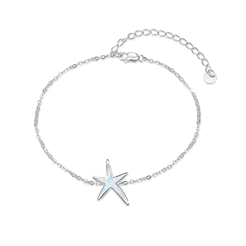 White Fire Opal Starfish Bracelet