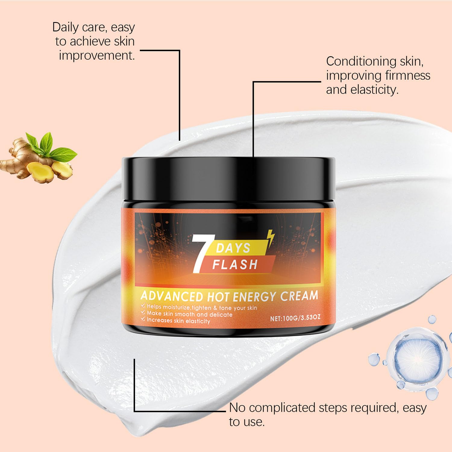 Advanced Hot Sweat Cream for Weight Loss & Detox - 7 Day Flash Sweat Enhancer for Faster Results - Premium Body Care Cream for Sauna, Workout & Post-Exercise Recovery (1)
