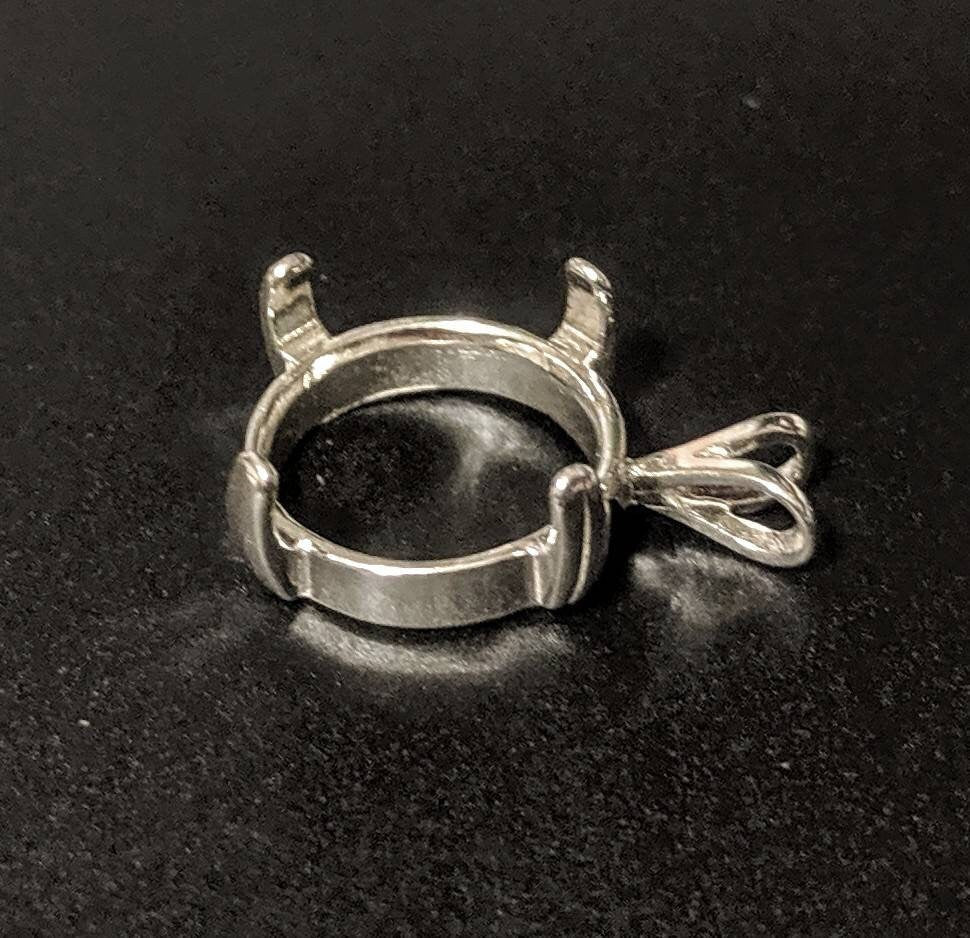 14mm Round Cabochon Pendant - Solid Sterling Silver or 14k Gold - Handmade in USA - Jewelry Making Supplies for DIY Necklaces & Bracelets