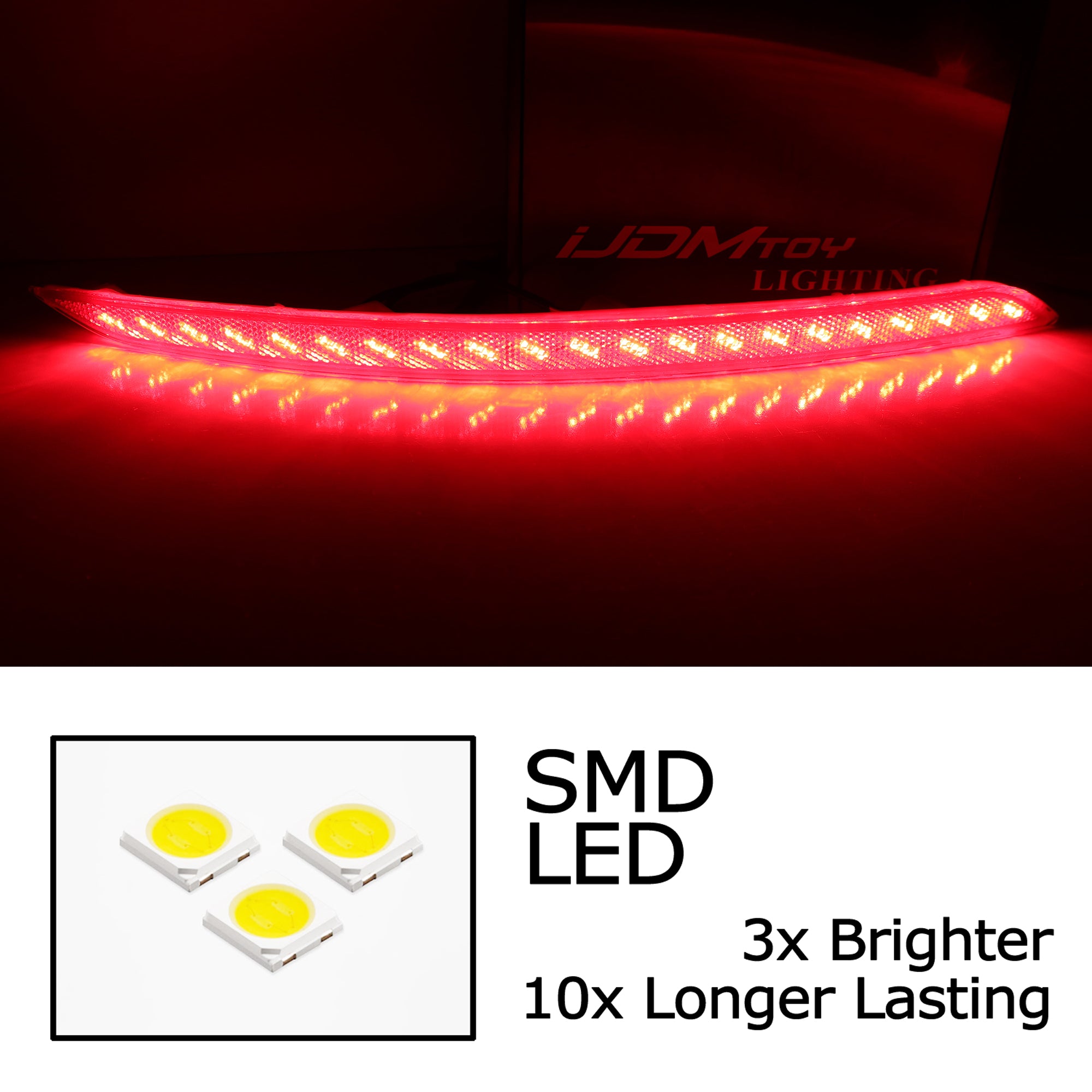 17-18 Hyundai Elantra Full LED Bumper Reflector with Sequential Turn Signal Lights - Upgrade Your Car's Rear Safety & Style for Night Driving & Custom Look