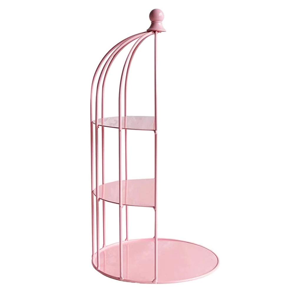 3-Tier Round Metal Cake Stand - Pink Iron Dessert Display Stand for Candy, Fruit & Snacks | Perfect for Home, Living Room, Coffee Table & Party Serving