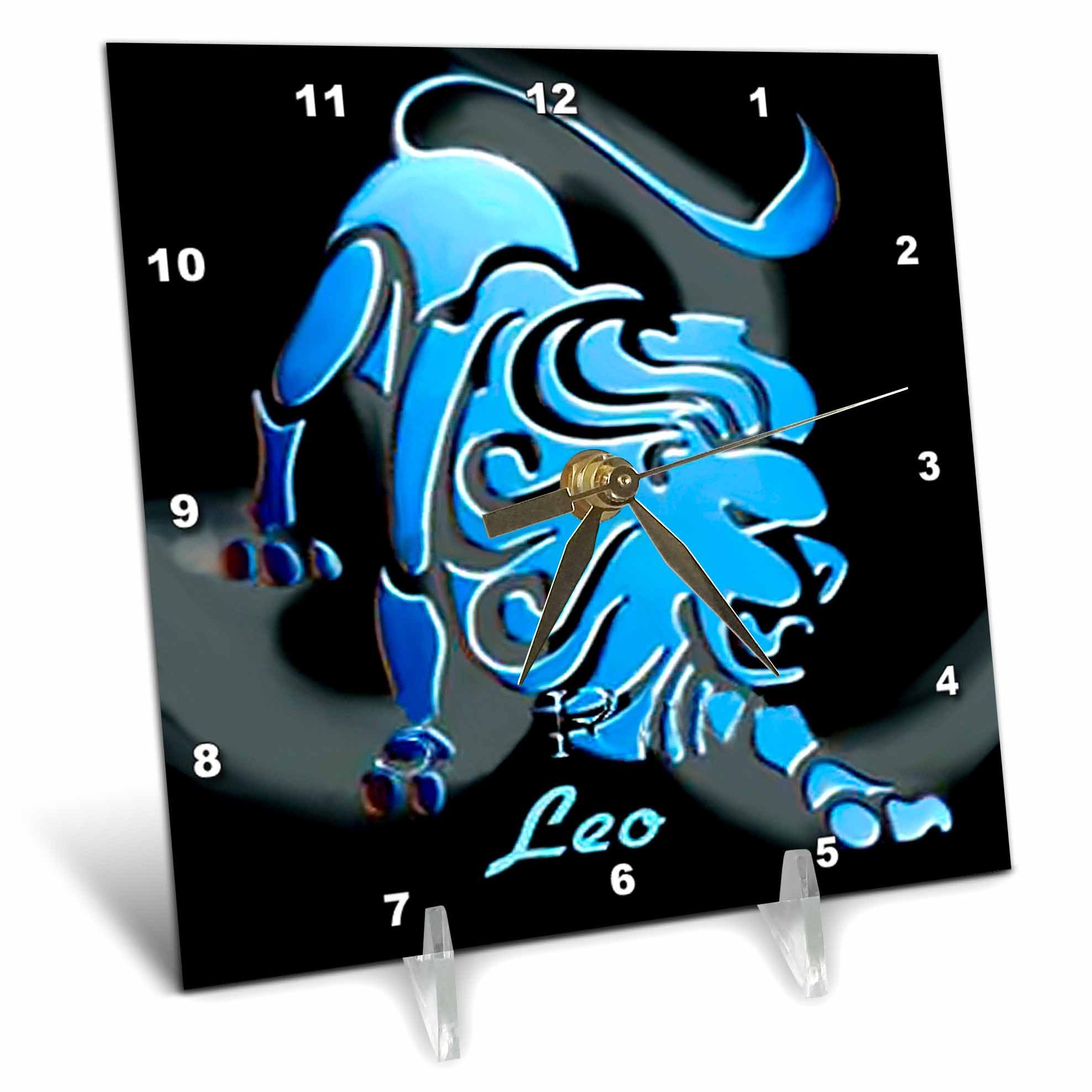 3D Rose Leo Zodiac Sign Desk Clock - 6x6 Inch Stylish Astrology Gift for Home & Office Decor - Perfect for Birthday, Horoscope Lovers & Zodiac-Themed Spaces