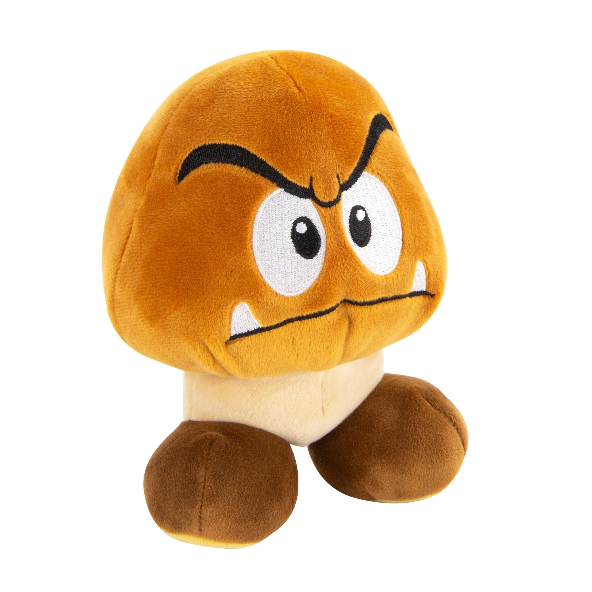Super Mario Goomba Plush Toy - 6 Inch Soft Squishy Plushie - Collectible Mocchi Mocchi Style Figure - Perfect for Gaming Room Decor & Mario Fan Gifts