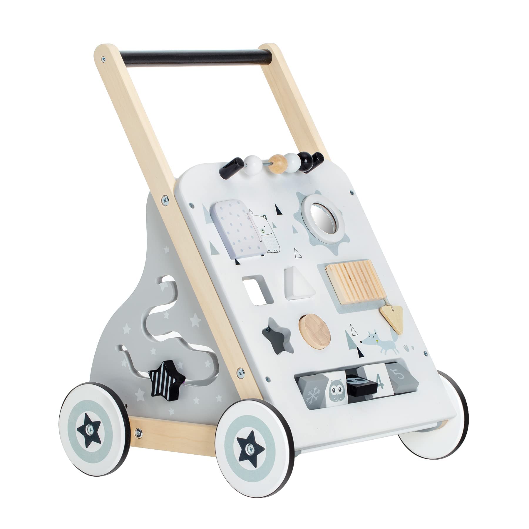 **Wooden Baby Walker - Montessori Push Toy for 1+ Year Old Boys & Girls - Multi-Activity Learning Walker with Wheels - Perfect for Early Walking & Playtime**    *(Use: Great for home playrooms, daycare centers, or as a toddler's first walking aid!)*