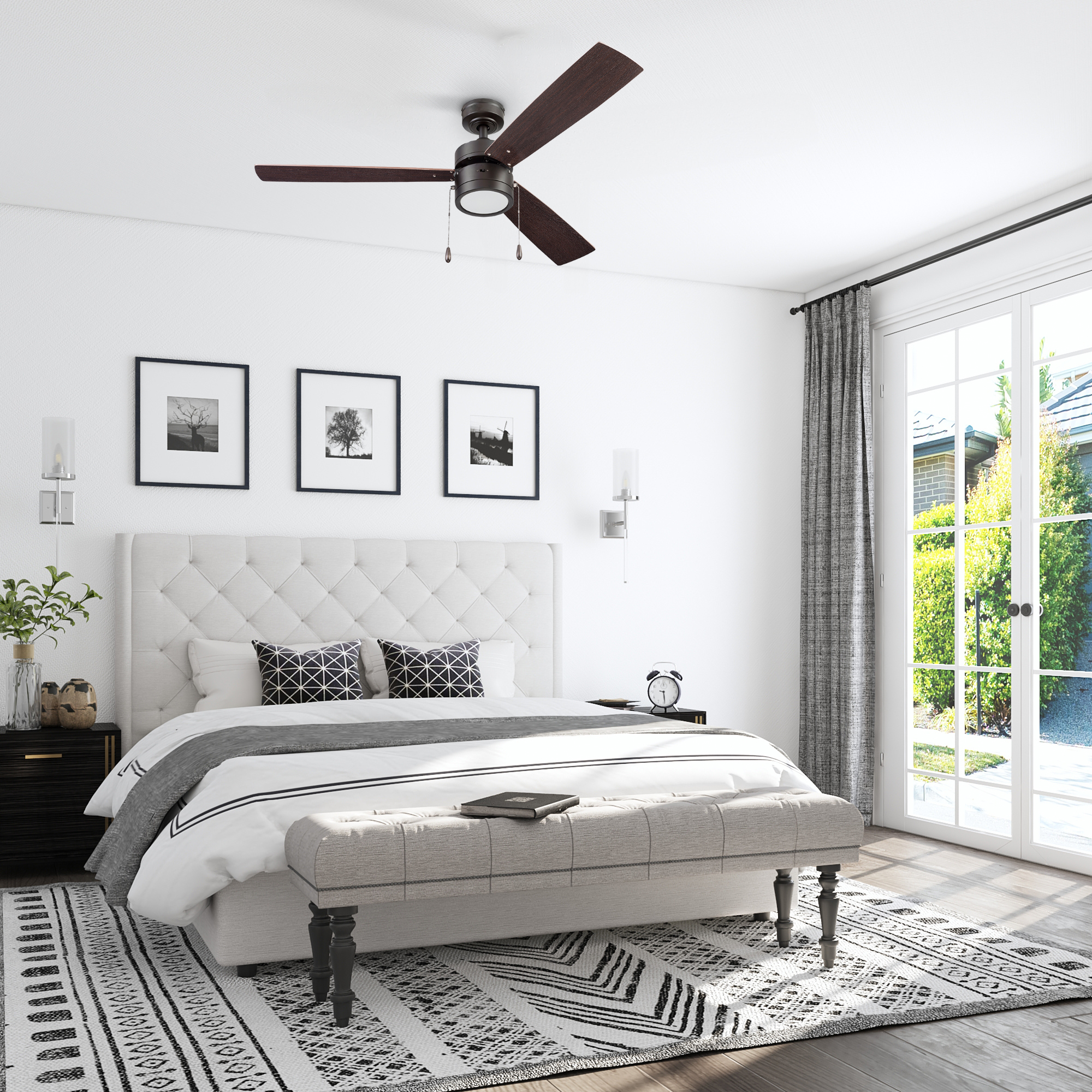 52 Inch Madrona Ceiling Fan with Espresso Bronze Finish & Pull Chain - Perfect for Living Room, Bedroom, and Outdoor Patio Cooling