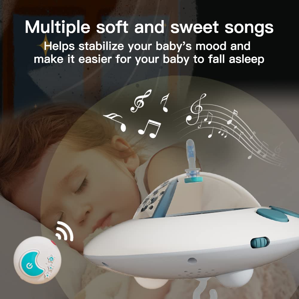 Baby Musical Crib Mobile with Night Light & Soothing Music - Rotating Animal Rattles, Star Projection, Remote Control - Newborn Nursery Toy for Boys & Girls (Pink) | Perfect for Bedtime, Nursery Decor & Infant Sensory Development