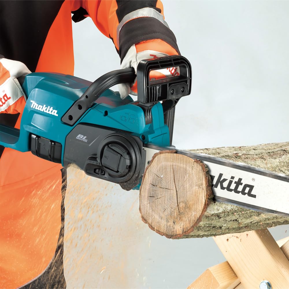 Makita DUC357ZX2 18V 14-Inch Brushless Cordless Chainsaw (Battery & Charger Not Included) - Ideal for Tree Trimming, Firewood Cutting, and DIY Woodworking Projects