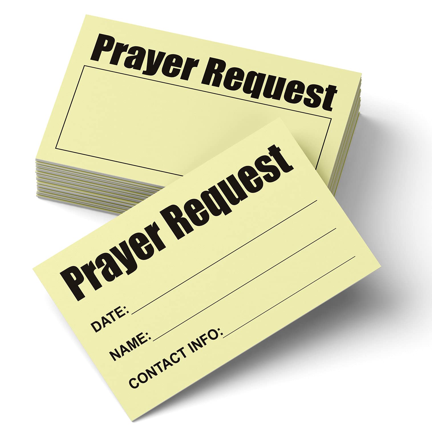 100-Pack Yellow Prayer Request Cards (2 x 3.5 Inches) - Perfect for Church Services, Bible Studies & Religious Events