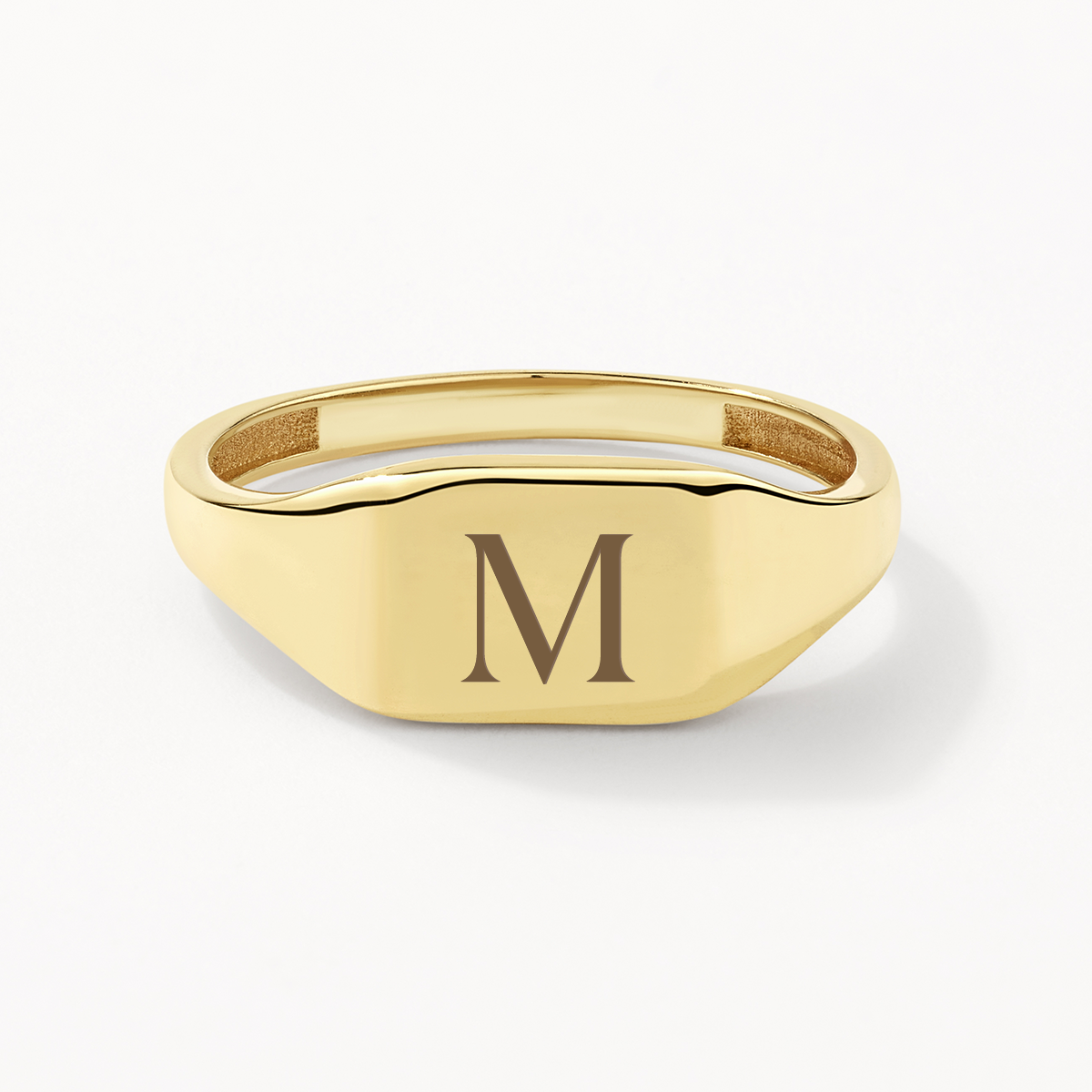 10k Gold Engravable Rectangle Signet Pinky Ring for Men & Women - Personalized Gift for Weddings, Anniversaries & Special Occasions