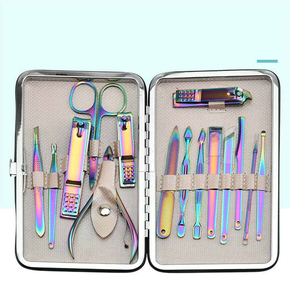 15 PCS Professional Manicure & Pedicure Set - Stainless Steel Nail Clippers Kit with Travel Case | Grooming Tools for Home, Salon & Travel Use