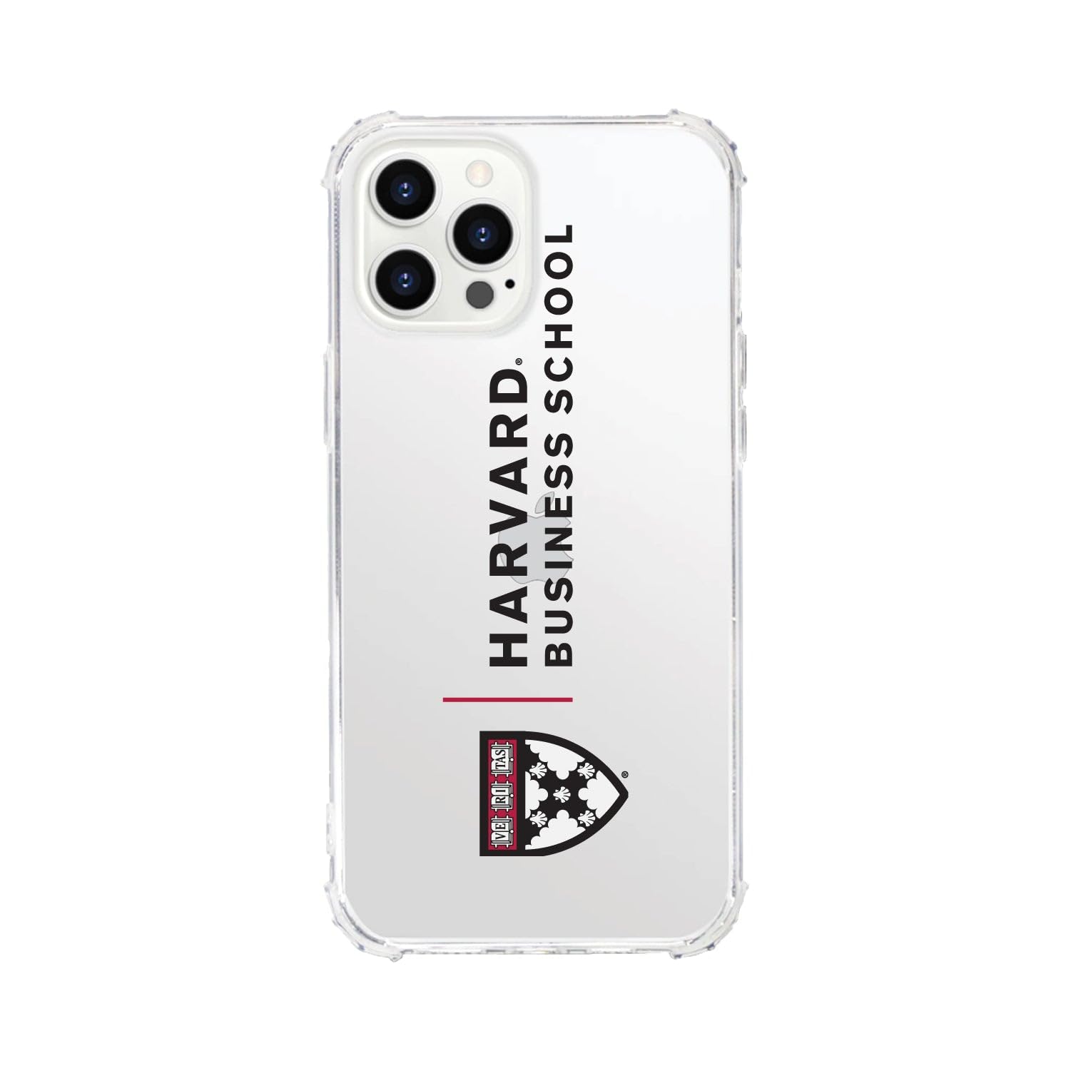 OTM Essentials Rugged Phone Case for iPhone 13 Pro - Shockproof Protective Cover with Reinforced Edges | Classic White Design | Perfect for Business Professionals & Harvard Students